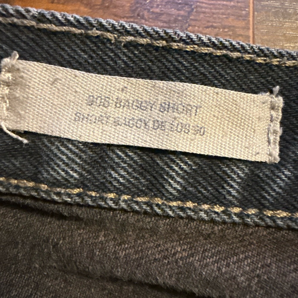 Universal Thread Black Denim 90s Baggy Shorts Women 10 Raw Hem High Rise Cut Off - Picture 4 of 5